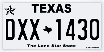 TX license plate DXX1430