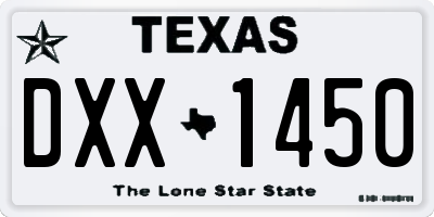 TX license plate DXX1450