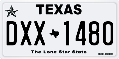 TX license plate DXX1480