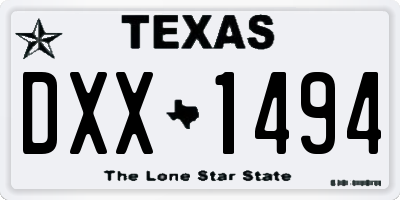 TX license plate DXX1494