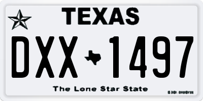 TX license plate DXX1497