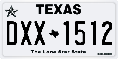 TX license plate DXX1512