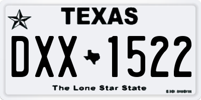 TX license plate DXX1522