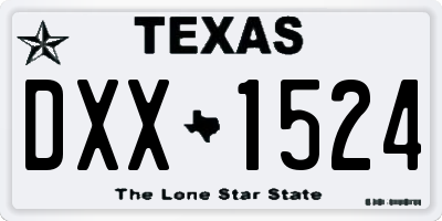 TX license plate DXX1524