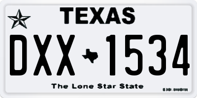 TX license plate DXX1534