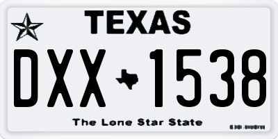 TX license plate DXX1538