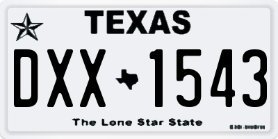 TX license plate DXX1543