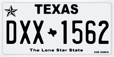 TX license plate DXX1562