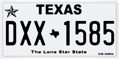 TX license plate DXX1585