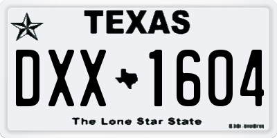 TX license plate DXX1604