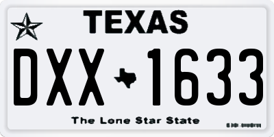 TX license plate DXX1633