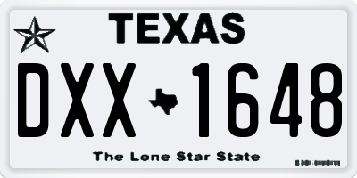 TX license plate DXX1648