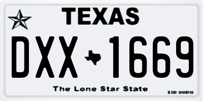 TX license plate DXX1669