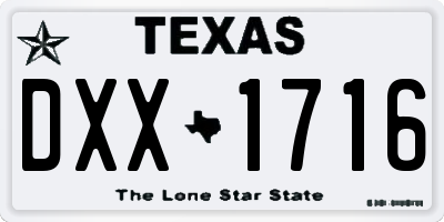TX license plate DXX1716