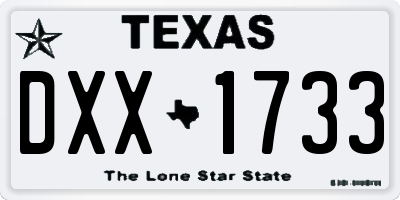 TX license plate DXX1733