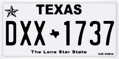 TX license plate DXX1737