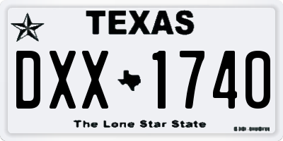 TX license plate DXX1740