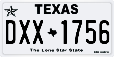 TX license plate DXX1756