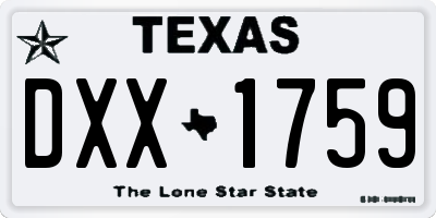TX license plate DXX1759