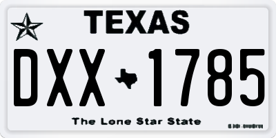TX license plate DXX1785