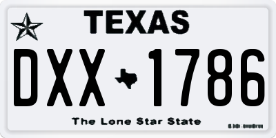 TX license plate DXX1786