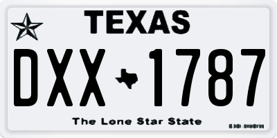 TX license plate DXX1787