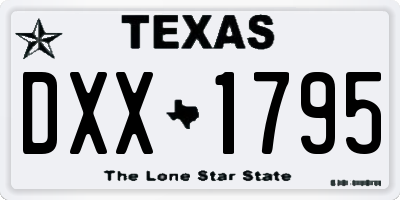 TX license plate DXX1795
