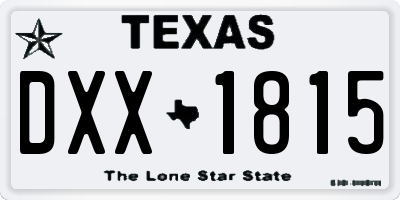 TX license plate DXX1815