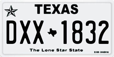 TX license plate DXX1832