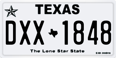 TX license plate DXX1848