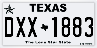 TX license plate DXX1883