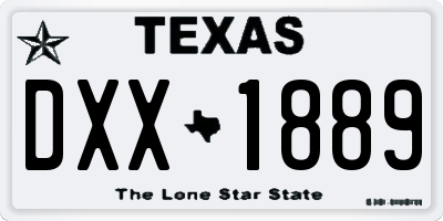 TX license plate DXX1889