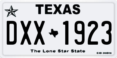 TX license plate DXX1923