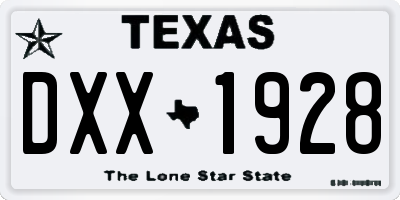 TX license plate DXX1928