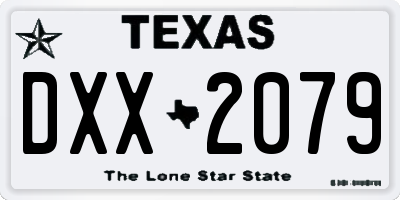 TX license plate DXX2079
