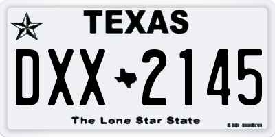 TX license plate DXX2145