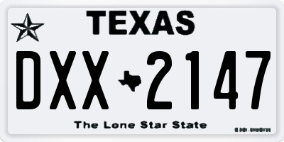 TX license plate DXX2147