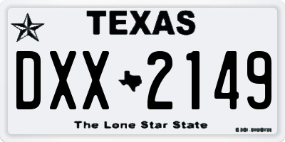 TX license plate DXX2149
