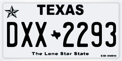 TX license plate DXX2293