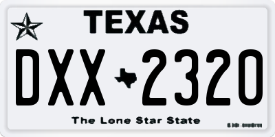 TX license plate DXX2320