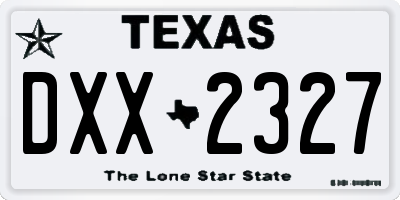TX license plate DXX2327