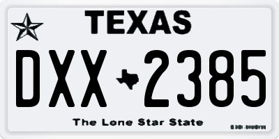 TX license plate DXX2385