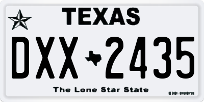 TX license plate DXX2435