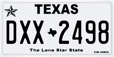 TX license plate DXX2498