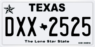 TX license plate DXX2525
