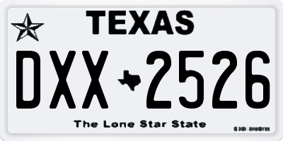 TX license plate DXX2526