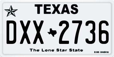 TX license plate DXX2736