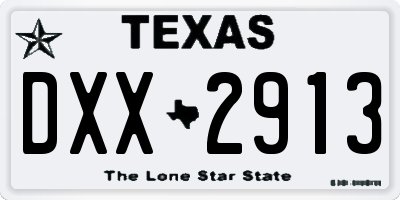 TX license plate DXX2913
