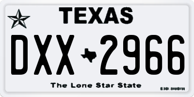 TX license plate DXX2966