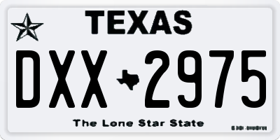 TX license plate DXX2975
